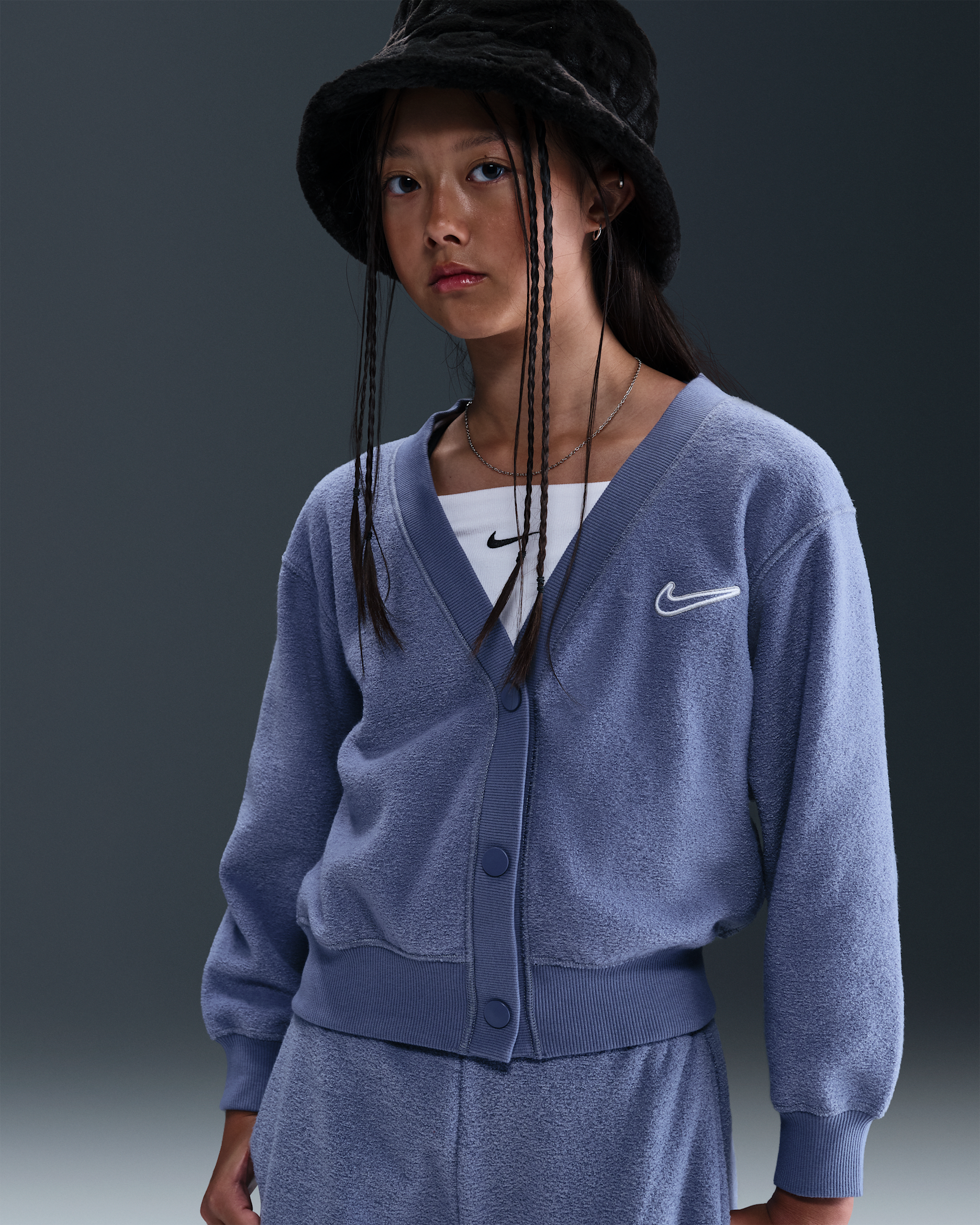 トップス 00s nike long sleeve T-shirt Nike Sportswear Older Kids' (Girls') Long-Sleeve Fleece Top. Nike ZA